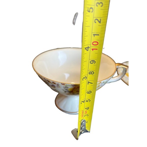 Vintage Inarco Yellow Rose Tea Cup Saucer Gold Trim Japan Footed - Picture 6 of 6